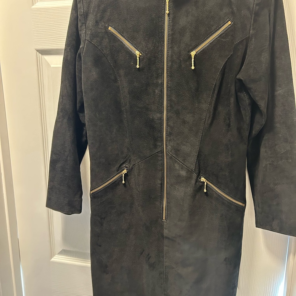 Vintage suede midi dress